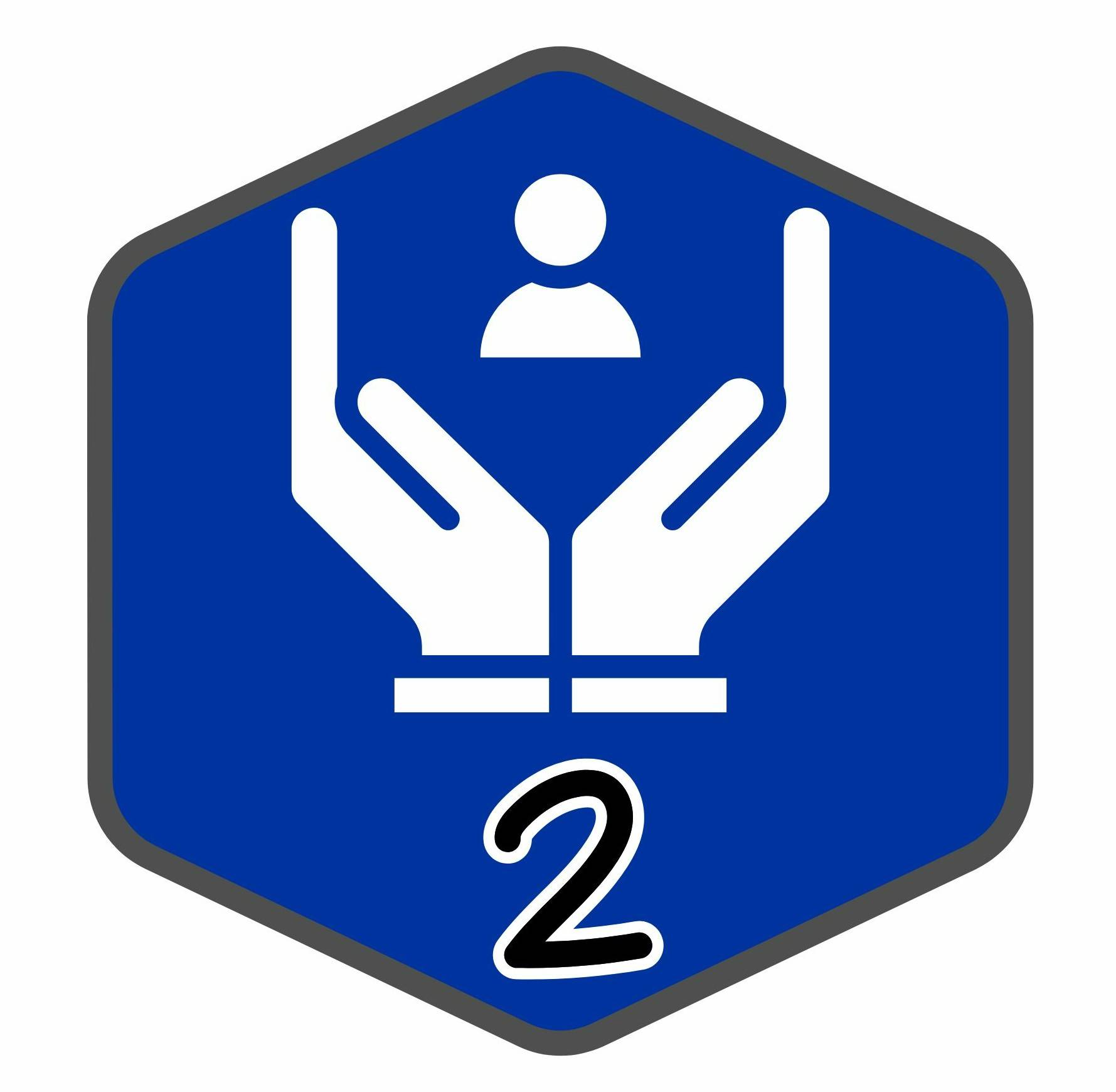 Palliative and Hospice Care II graduate badge - caring hands